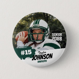Voetbalspeler Senior Night Aangepaste Foto Sport Ronde Button 5,7 Cm