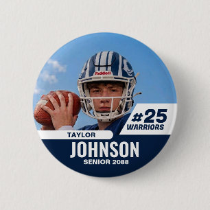 Voetbalspeler Senior Night Aangepaste Foto Sport Ronde Button 5,7 Cm