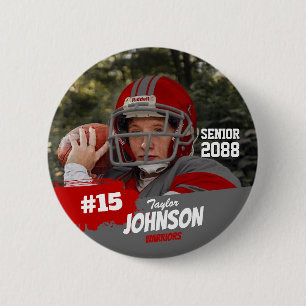 Voetbalspeler Senior Night Aangepaste Foto Sport Ronde Button 5,7 Cm