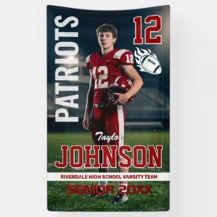 Voetbalspeler Senior Night Aangepaste Foto Sport Spandoek