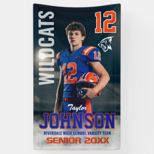 Voetbalspeler Senior Night Aangepaste Foto Sport Spandoek