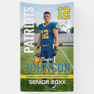 Voetbalspeler Senior Night Aangepaste Foto Sport Spandoek