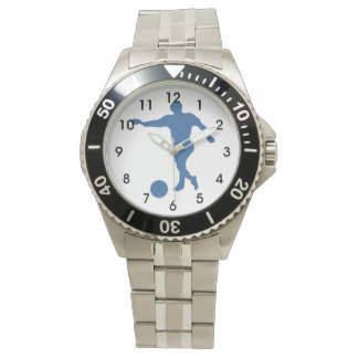 Voetbalspeler Silhouet Horloge