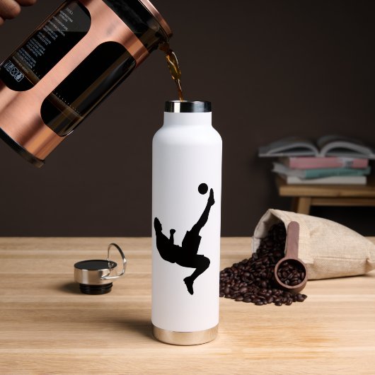 Voetbalspeler Silhouet Waterfles (Koffie (Gedraaid)  )