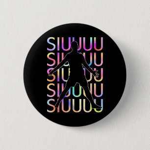 Voetbalspeler Siuuu Grappige Voetbal Football Jong Ronde Button 5,7 Cm