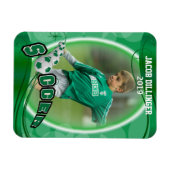 Voetbalspeler - Sjabloon voor decoratieve fotoafdr Magneet (Horizontaal)