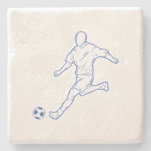 voetbalspeler stenen onderzetter (Voorkant)