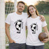 Voetbalspeler Teamnaam & Spelernummer  T-shirt