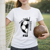 Voetbalspeler Teamnaam & Spelernummer  T-shirt