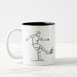 Voetbalspeler Tikkende Lijn Kunst Voetbal Mok