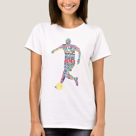 Voetbalspeler Typografisch T-shirt (Voorkant)