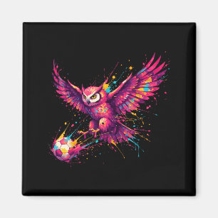 Voetbalspeler Uil Kunst Verfspatten Magneet