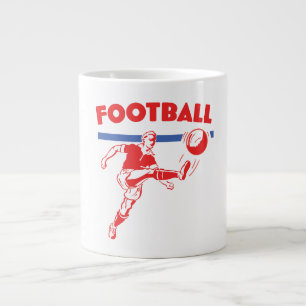 Voetbalspeler uit de jaren 50 grote koffiekop