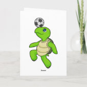 Voetbalspeler van schildpad voetbal kaart (Achterkant)