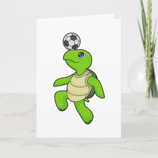 Voetbalspeler van schildpad voetbal kaart (Voorkant)