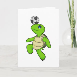 Voetbalspeler van schildpad voetbal kaart