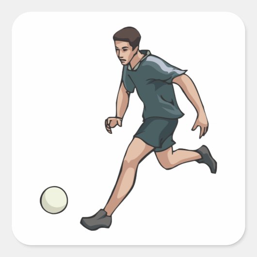 Voetbalspeler Vierkante Sticker (Voorkant)