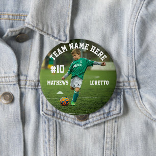 Voetbalspeler Voeg Naam Nummer Team en Foto toe Ronde Button 4,0 Cm