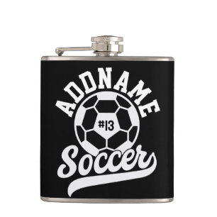 Voetbalspeler VOEG NAAM TOE Voetbalteam Gepersonal Heupfles