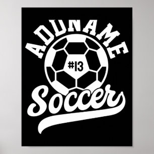 Voetbalspeler Voeg Naam Toe Voetbalteam Gepersonal Poster