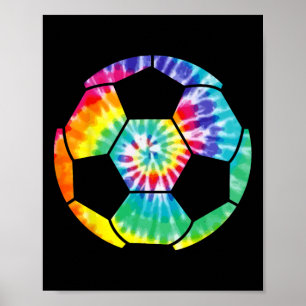 Voetbalspeler Voetbal Ll Tie Dye Mannen Jongens Me Poster