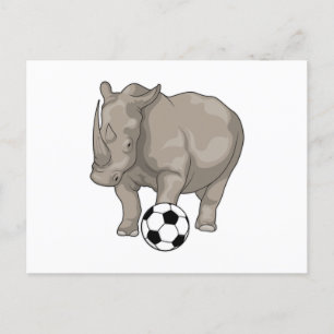 Voetbalspeler Voetbal Rhino Briefkaart