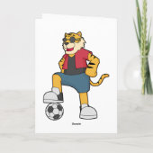 Voetbalspeler Voetbal Tijger Kaart (Achterkant)