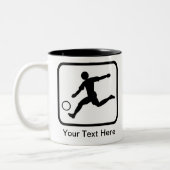  Voetbalspeler (Voetbalder) Logo Tweekleurige Koffiemok (Links)