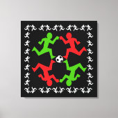 Voetbalspelers die naar het balpatroon lopen canvas afdruk (Voorkant)