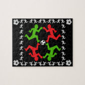 Voetbalspelers die naar het balpatroon lopen legpuzzel (Horizontaal)