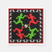 Voetbalspelers die naar het balpatroon lopen servet (Voorkant)