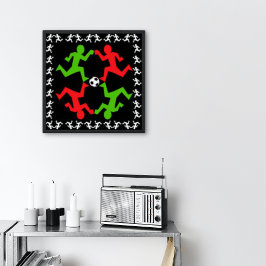 Voetbalspelers met het balkpatroon poster