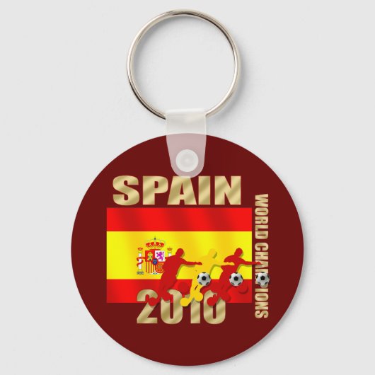 Voetbalspelers Spanje 2010 Buigt het Futbol Art Sleutelhanger (Voorkant)
