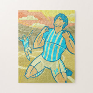 Voetbalspelers & stadion Win Champions Retro Sport Legpuzzel