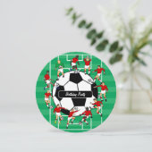 Voetbalspelers Uitnodigingen voor verjaardagsfeest (Staand voorkant)