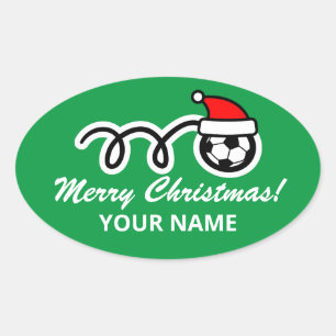 Voetbalsport grote aangepaste kerstcadeau stickers