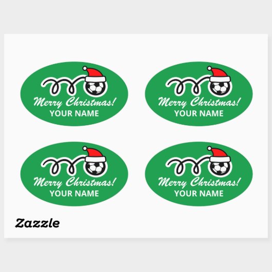 Voetbalsport grote aangepaste kerstcadeau stickers (Vel)