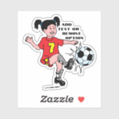 Voetbalsport voor kleine meisjes sticker (Vel)