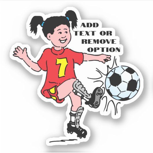Voetbalsport voor kleine meisjes sticker (Voorkant)