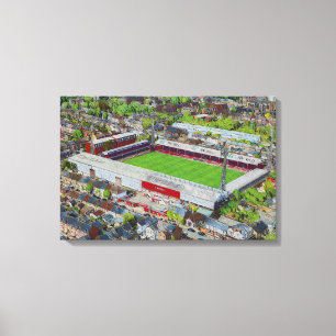 Voetbalstadion Kunst - Brentford, Londen Canvas Afdruk