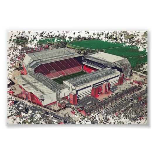 Voetbalstadion Kunst - Liverpool, Engeland Foto Afdruk (Voorkant)