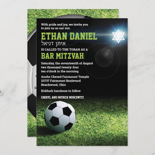 Voetbalstadion op uitnodiging van Night Bar Mitzva (Voorkant / Achterkant)