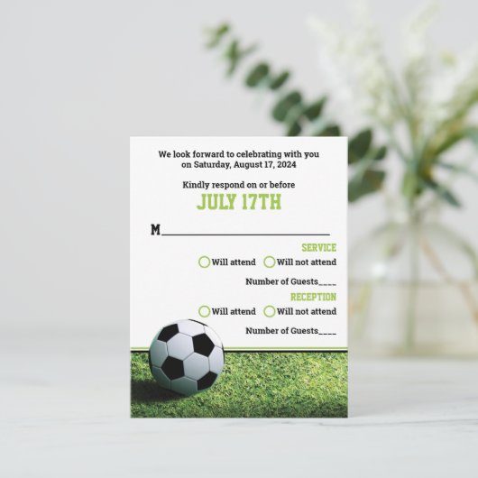 Voetbalstadion 's Avonds Bar Mitzvah RSVP Kaartje Kaart (Staand voorkant)