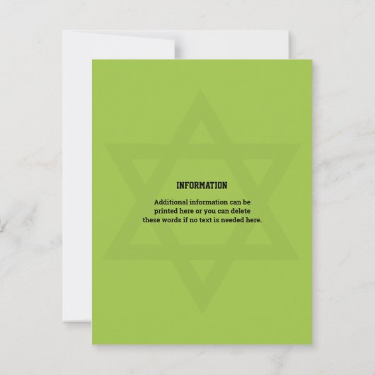 Voetbalstadion 's Avonds Bar Mitzvah RSVP Kaartje Kaart (Achterkant)