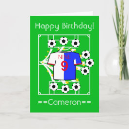 Voetbalster (blauwe en witte helften) kaart