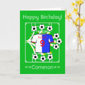 Voetbalster (blauwe en witte helften) kaart (Gele Bloem)