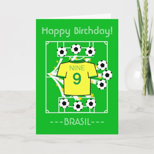 Voetbalster (geel met groene afwerking) kaart (Voorkant)