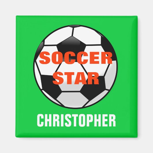 Voetbalster Gepersonaliseerde Magneet (Voorkant)