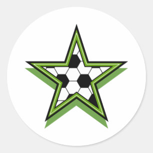 voetbalster groen ronde sticker