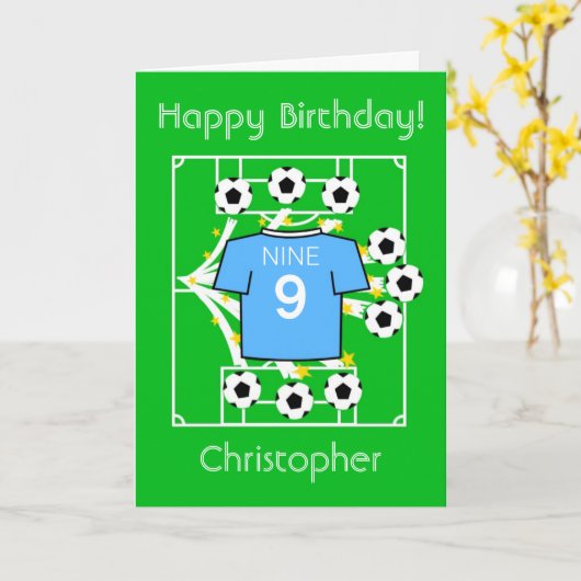 Voetbalster (hemelblauw) kaart (Gele Bloem)